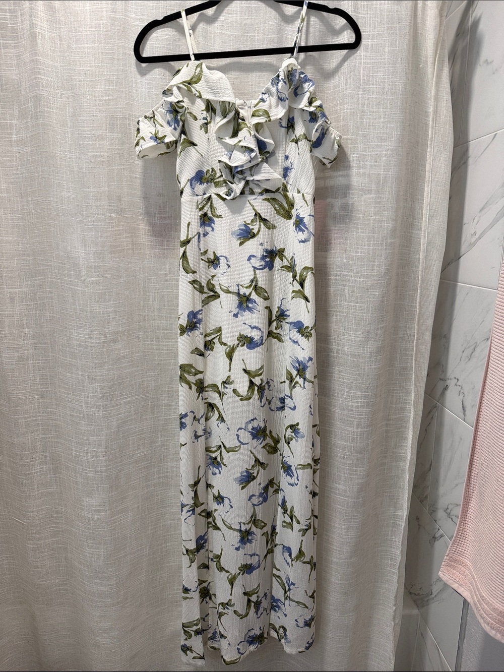 Blue and White Floral Dress